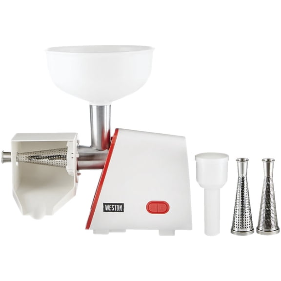 Weston Deluxe Electric Tomato Strainer, Food Mill, Sauce Maker for Salsa, Fruits, Apples, Berries, 4 Quart 82-0250-W