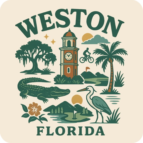 Weston Florida Keepsakes Souvenir Vinyl Sticker – Destination Travel Keepsake Collectible (6-Inches Wide)