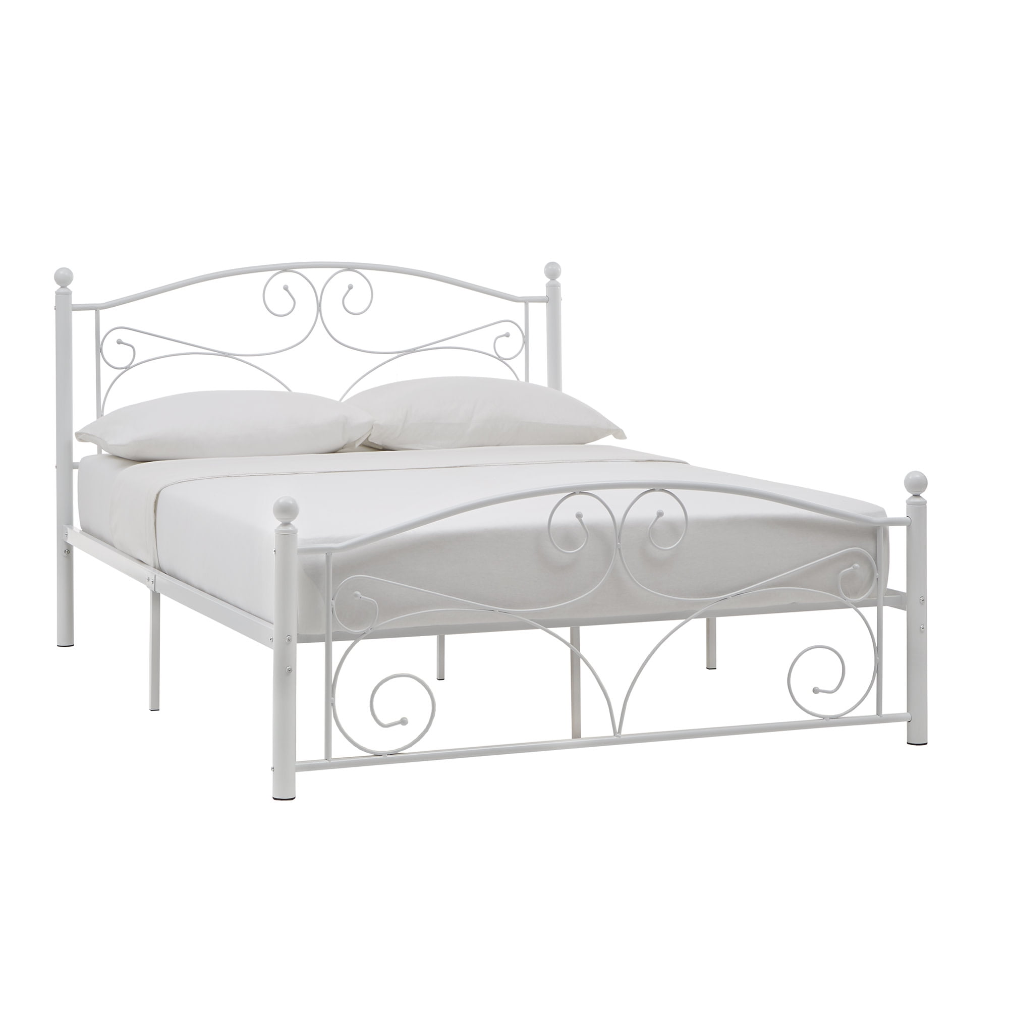 Weston Home Abigail Metal Platform Full Bed, White
