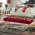thumbnail image 1 of Weston Home Addison Upholstered Bench, Red, 1 of 8