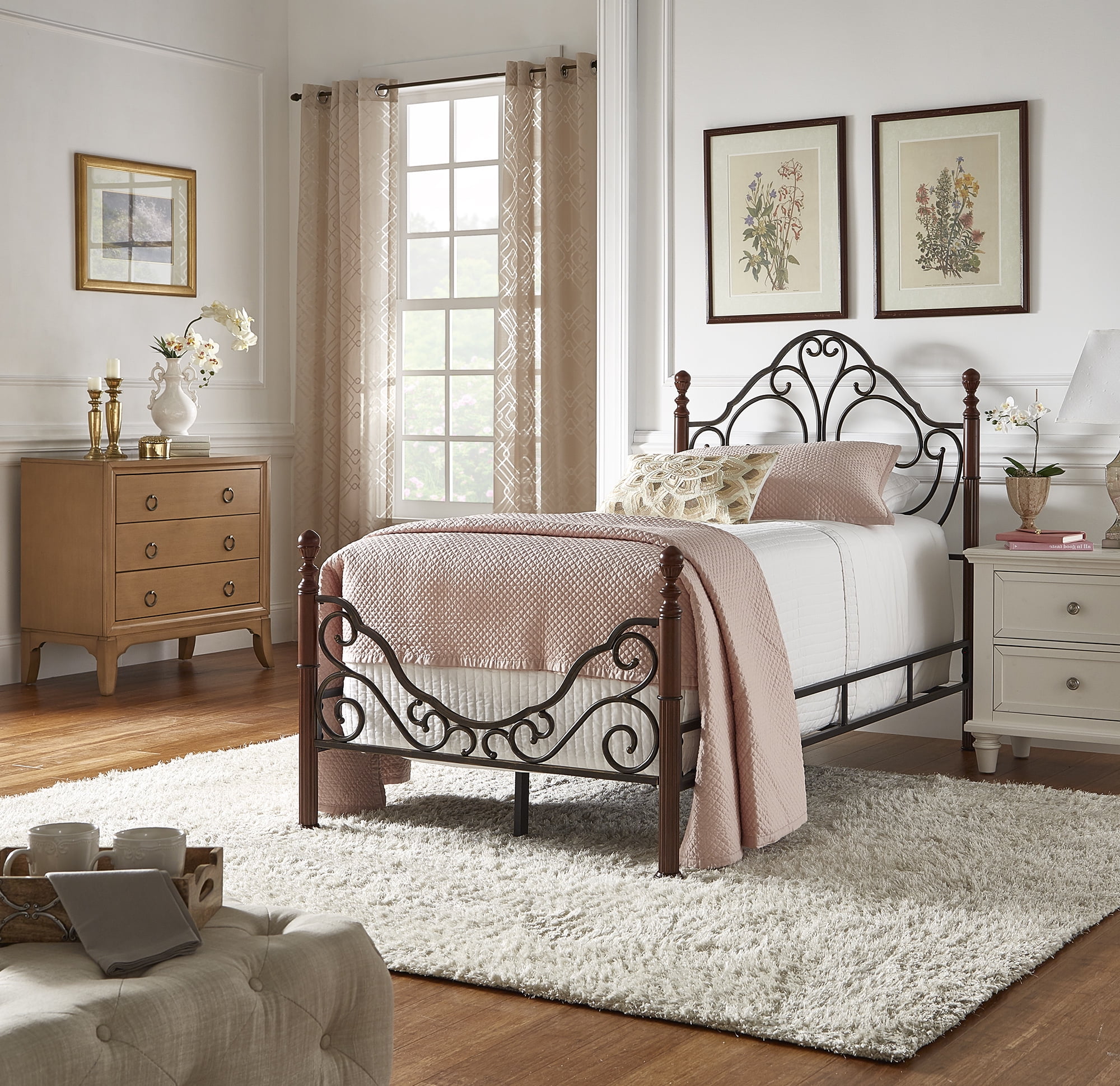 Weston home adison graceful scrolls poster metal bed deals