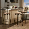 thumbnail image 1 of Weston Home Aidan Scroll Back Adjustable Swivel Bar Stools, Sheen Black (Set of 3), 1 of 8