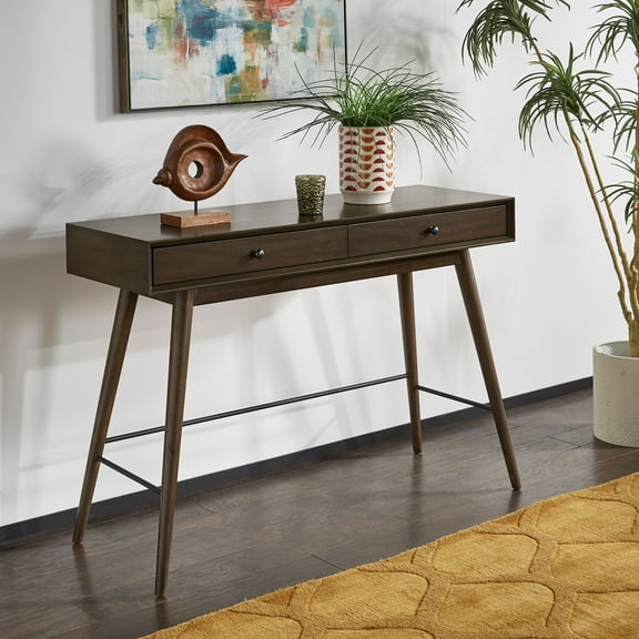 Weston Home Alcott Rectangular Wood Console Table, Dark Walnut Finish