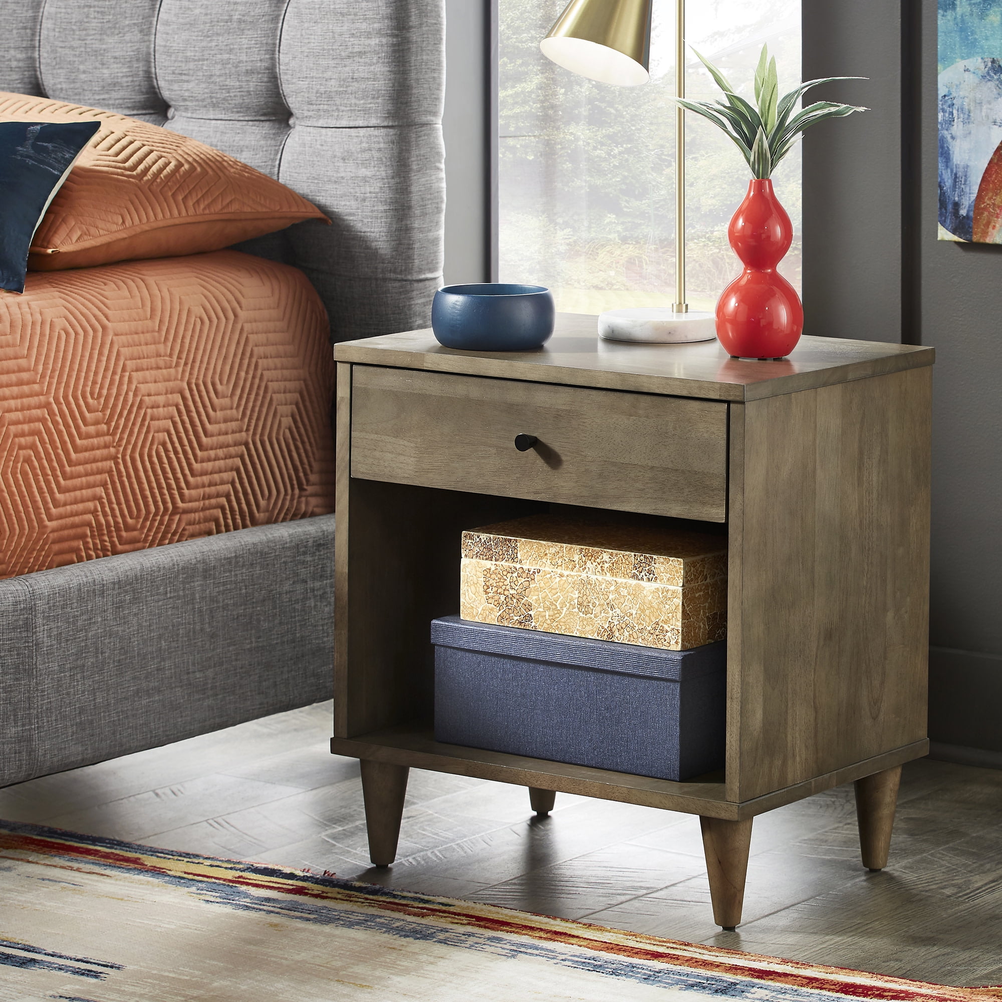 Charcoal on sale grey nightstand