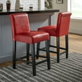 thumbnail image 1 of Weston Home Arica 24" Faux Leather Counter Height Stool, Set of 2, Red, 1 of 6