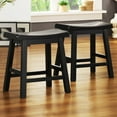 thumbnail image 1 of Weston Home Ashby 18-inch Backless Stools, Set of 2, Black Sand-Through Finish, 1 of 8