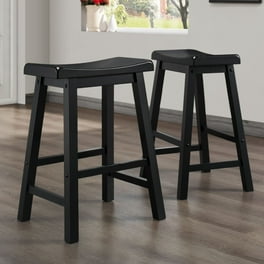 Weston Home Ashby Saddle Seat Backless Counter Stools Set of 2 Antique Denim Finish Walmart