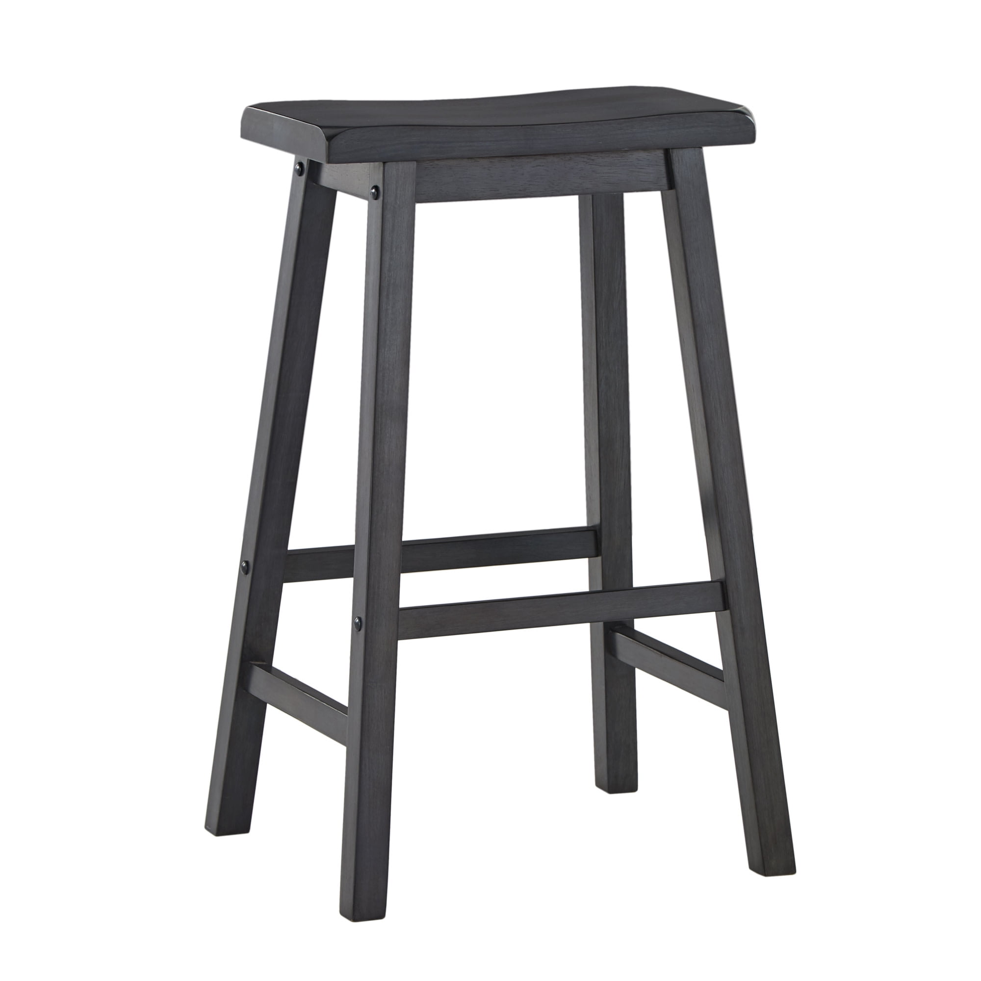 Weston Home Ashby Saddle Seat 29-inch Bar Height Backless Stools, Set of 2, Antique Dark Denim
