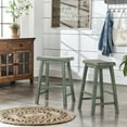 thumbnail image 1 of Weston Home Ashby Saddle Seat Backless Counter Stools, Set of 2, Antique Sage Finish, 1 of 4