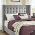 thumbnail image 1 of Weston Home Atchison Linen King Wingback Headboard, Gray, 1 of 3