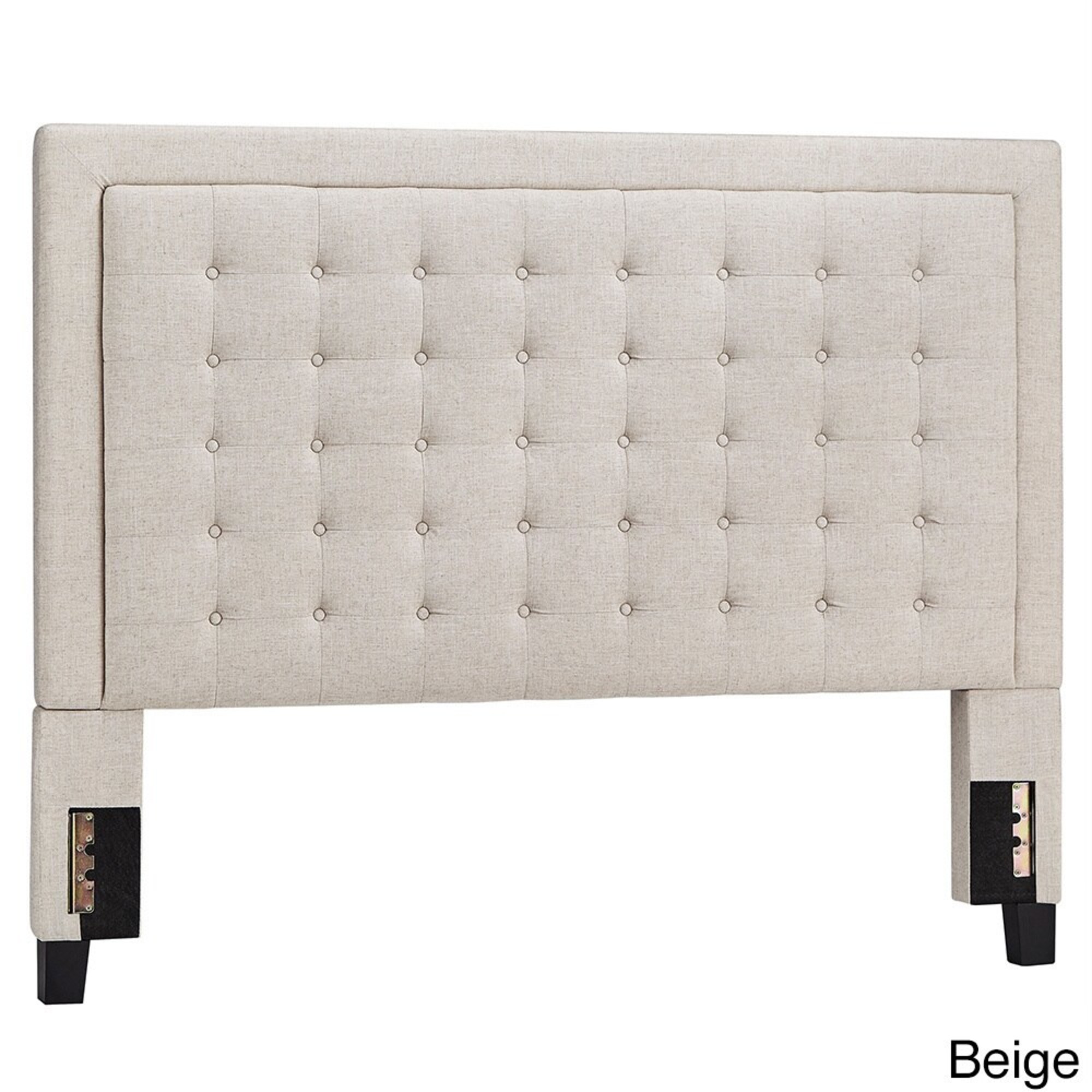Weston Home Aurelia Square Button-Tufted Upholstered King Headboard, Beige - image 1 of 2