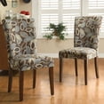 thumbnail image 1 of Weston Home Ayana Print Parsons Dining Side Chairs, Set of 2, Brown Leaf Print, 1 of 6