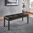 thumbnail image 1 of Weston Home Banford Velvet Tufted Nailhead Bench, Black, 1 of 5