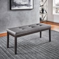 thumbnail image 1 of Weston Home Banford Velvet Tufted Nailhead Bench, Gray, 1 of 5