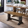 thumbnail image 1 of iNSPIRE Q Farmhouse Transitional 47.2" Wood Bench, Oak And Antique Black, 1 of 6