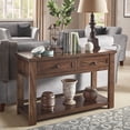 thumbnail image 1 of Weston Home Burleson Brown Cherry Finish Sofa Table, 1 of 6