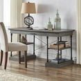 thumbnail image 1 of Weston Home Cabana Rustic Rectangular Writing Desk with 1-Drawer, Frost Grey, 1 of 5