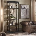 thumbnail image 1 of Weston Home Cabana 5 Shelf Wood and Iron X-Back Bookcase, Black, 1 of 7