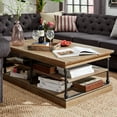 thumbnail image 1 of Weston Home Cabana Rectangular Storage Shelf Coffee Table, Brown, 1 of 4