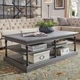thumbnail image 1 of Weston Home Cabana Rectangular Storage Shelf Coffee Table, Frost Grey, 1 of 4