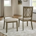 thumbnail image 1 of Weston Home Carter Antique Beige Fabric Dining Chairs, Set of 2, 1 of 8