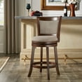 thumbnail image 1 of Weston Home Cherry Finished Padded Swivel Counter Height Stool, Gray Linen, 1 of 10