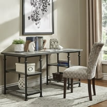 Weston Home Clayton Wood and Metal Writing Desk, Gray