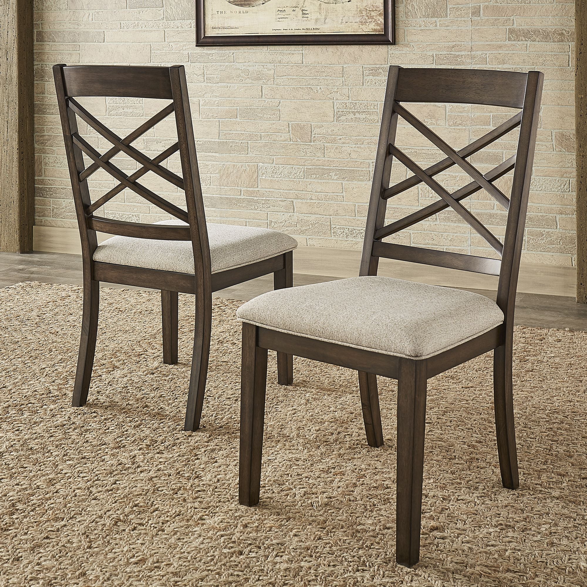 Weston Home Clayton Espresso Finish Dining Chairs, Set of Two