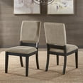thumbnail image 1 of Weston Home Cuenca Black Finish Light Gray Linen Dining Chair, Set of 2, 1 of 7