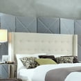 thumbnail image 1 of Weston Home Curtis I Tufted Linen Headboard, Full, Beige, 1 of 2