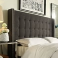 thumbnail image 1 of Weston Home Curtis I Tufted Linen Headboard, King, Dark Grey, 1 of 2