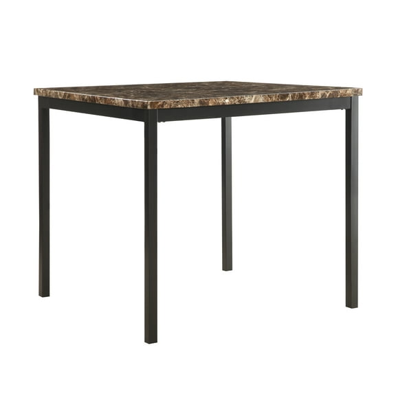 Weston Home Declan Faux Marble Counter Height Dining Table, Black/Brown