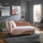 Weston Home Delaney Two-Tone Functional Chaise with 1 Pillow and Storage, Peach Pink