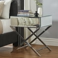 thumbnail image 1 of Weston Home Downey X-Base Mirrored Chrome End Table, 1 of 9
