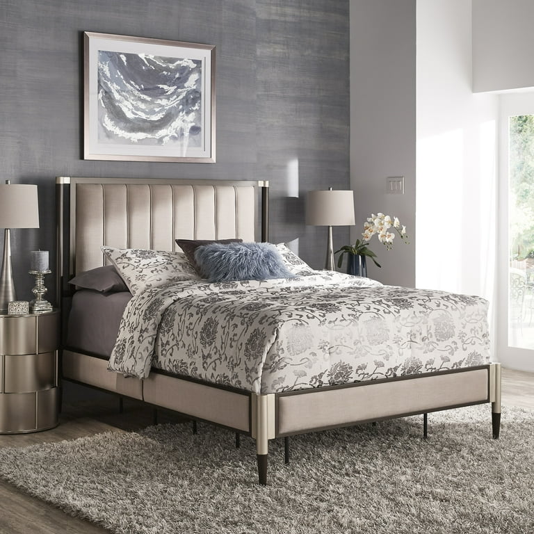 Upholstered bed with metal frame discount