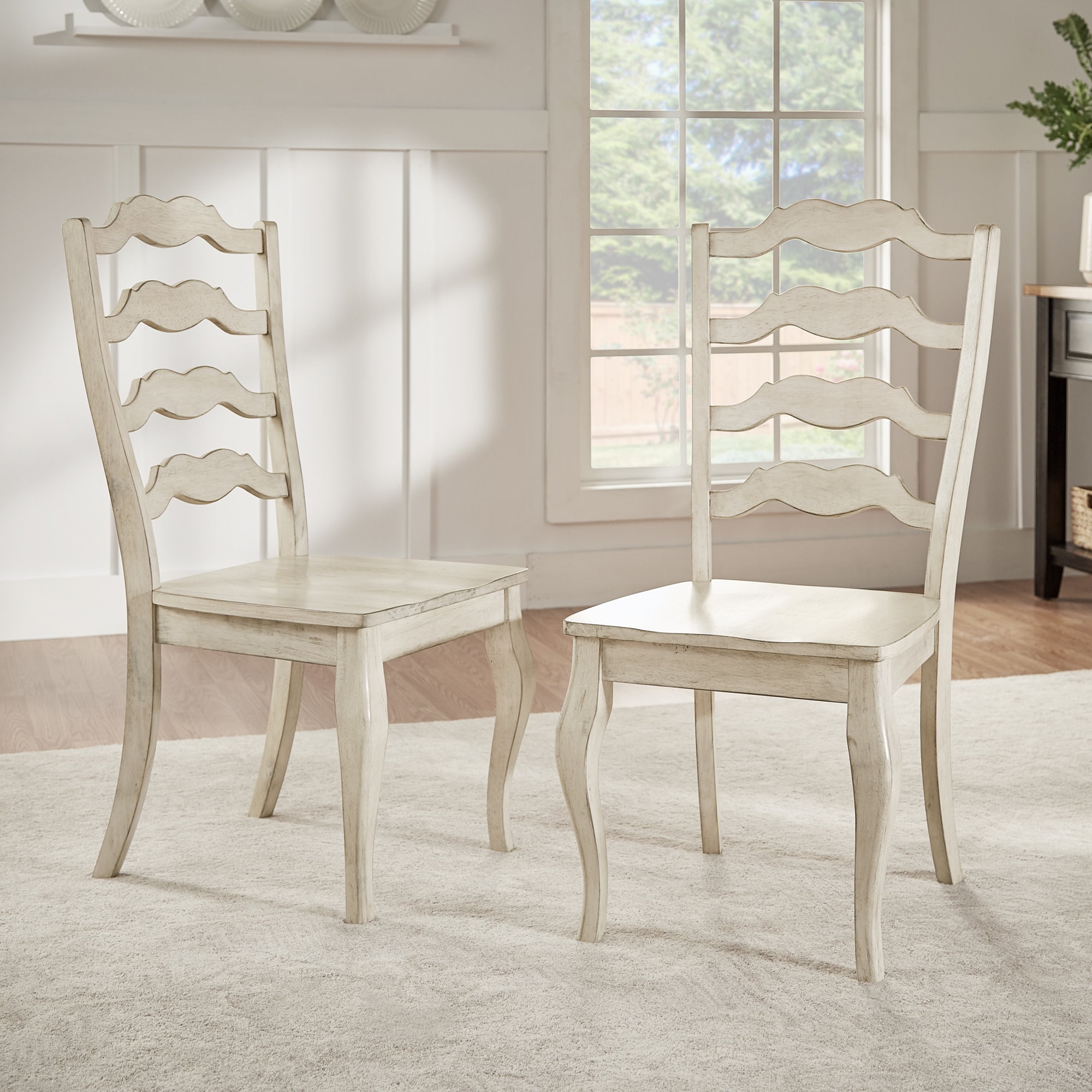 Farmhouse ladder online back dining chairs