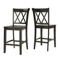 thumbnail image 1 of Weston Home Farmhouse Vintage Double X Solid Wood Counter Height Chair, Set of 2, Antique Black, 1 of 7