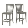 thumbnail image 1 of Weston Home Farmhouse Vintage Slat Back Solid Wood Counter Height Chair, Set of 2, Antique Grey, 1 of 7