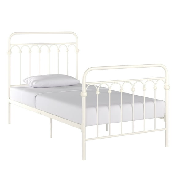Weston Home Gabrielle Metal Arches Platform Twin Bed, White