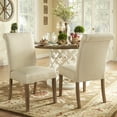 thumbnail image 1 of Weston Home Josephine Linen Rolled Back Parsons Dining Chairs, Set of 2, Beige, 1 of 4