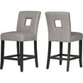 thumbnail image 1 of Weston Home Landen Linen Keyhole Counter Height Stool, Set of 2, Gray, 1 of 6