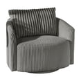 thumbnail image 1 of Weston Home Killarney Oversized Wale Corduroy Swivel Accent Chair with Furry Channel Pillow, Gray/Dark Gray Pillow, 1 of 9