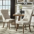 thumbnail image 1 of Weston Home Kirk Button Tufted Dining Chair, Set of 2, Beige, 1 of 5