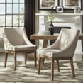 thumbnail image 1 of Weston Home Kirk Button Tufted Slope Arm Linen Dining Chair, Set of 2, Beige, 1 of 5