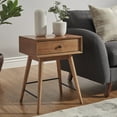 thumbnail image 1 of Weston Home Krisel Mid-Century Modern Rectangular End Table, Natural Brown, 1 of 4