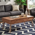 thumbnail image 1 of Weston Home Krisel Mid-Century Wood Coffee Table with 2 Drawers, Brown, 1 of 6