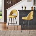 thumbnail image 1 of Weston Home Krista 29" Metal Swivel Mid-Back Bar Stools, Set of 2, Yellow, 1 of 11
