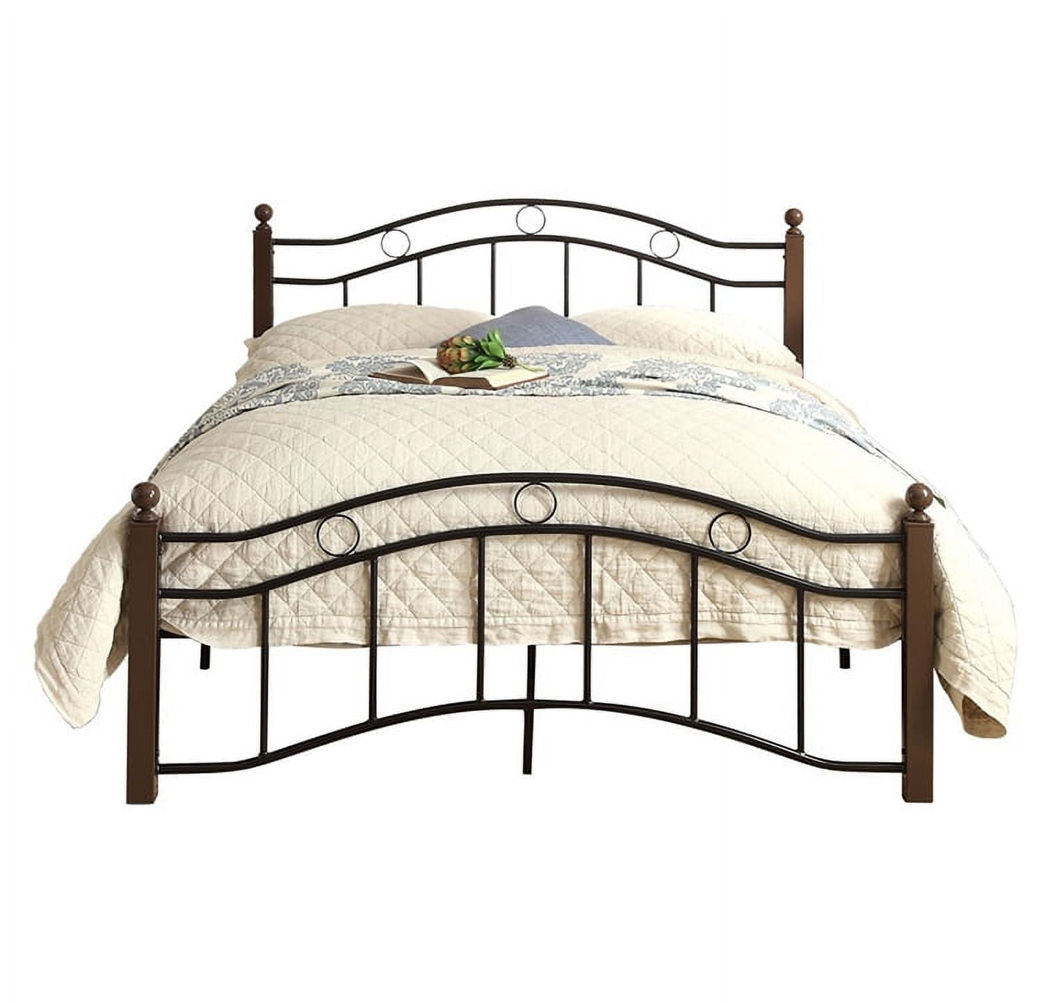 Averny Full Black and Brown Metal Platform Bed
