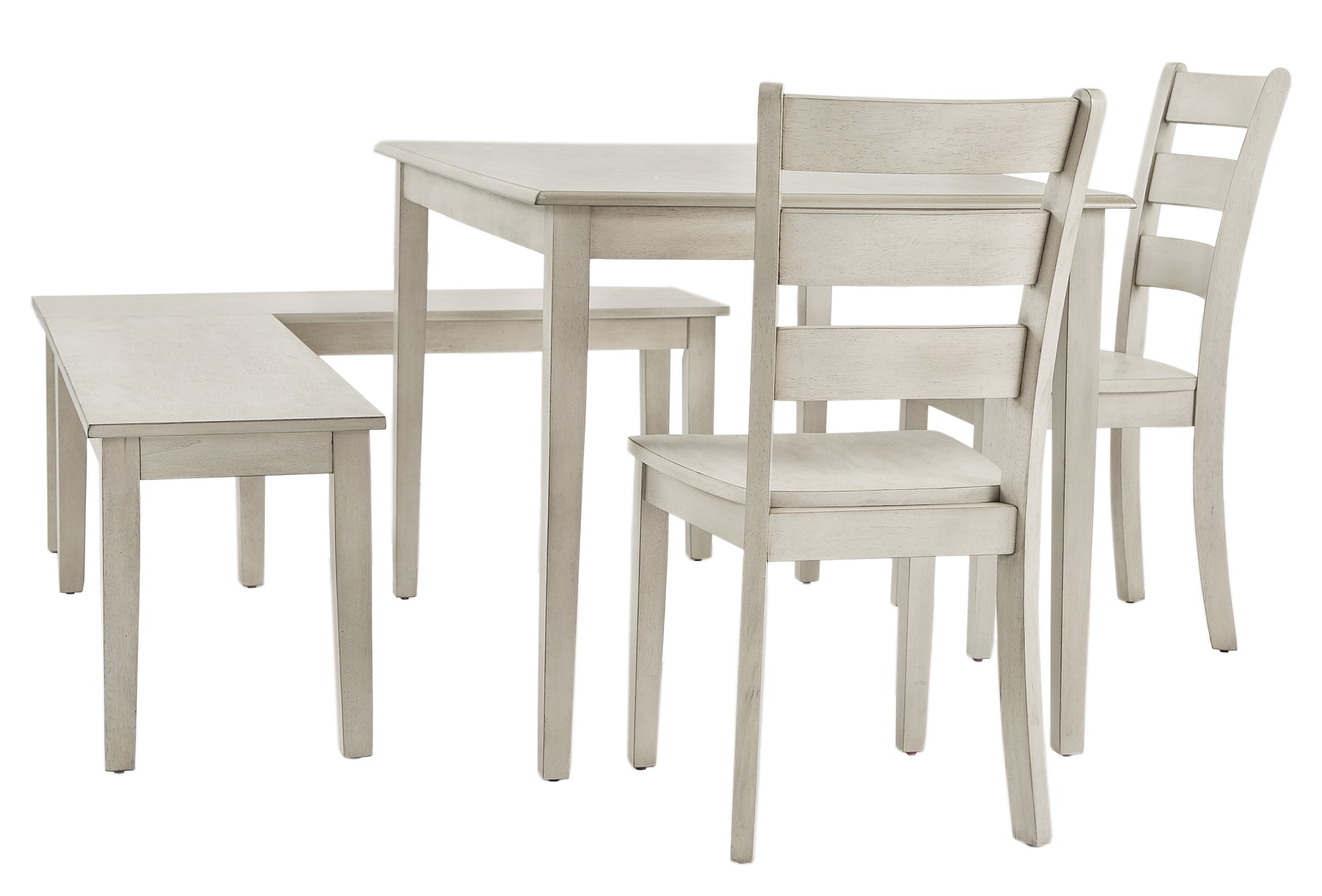 Weston Home Lexington 5-Piece Breakfast Nook Dining Set with Rectangular Table, White
