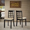thumbnail image 1 of Weston Home Lexington Black Wood Beige Microfiber Window Back Dining Chairs, Set of 2, 1 of 8